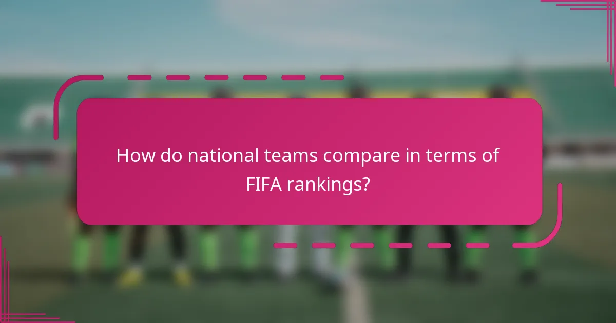 How do national teams compare in terms of FIFA rankings?
