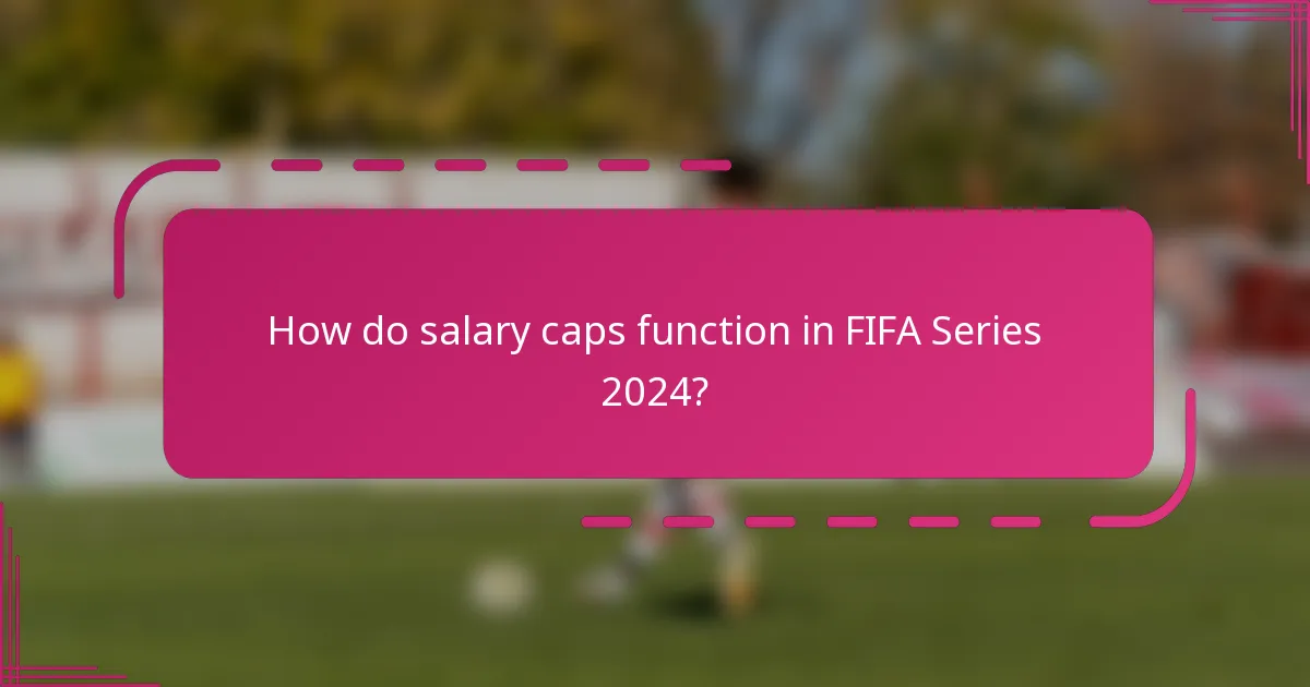 How do salary caps function in FIFA Series 2024?