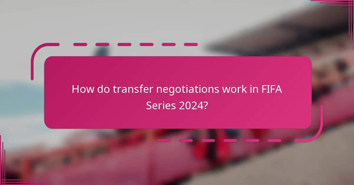 How do transfer negotiations work in FIFA Series 2024?