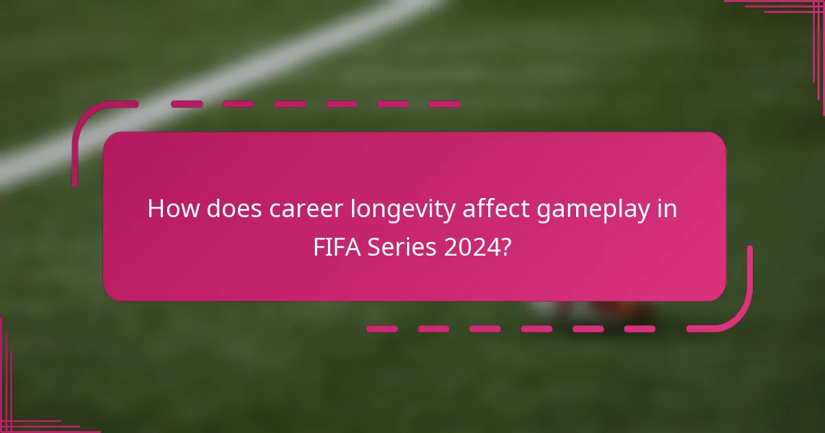 How does career longevity affect gameplay in FIFA Series 2024?