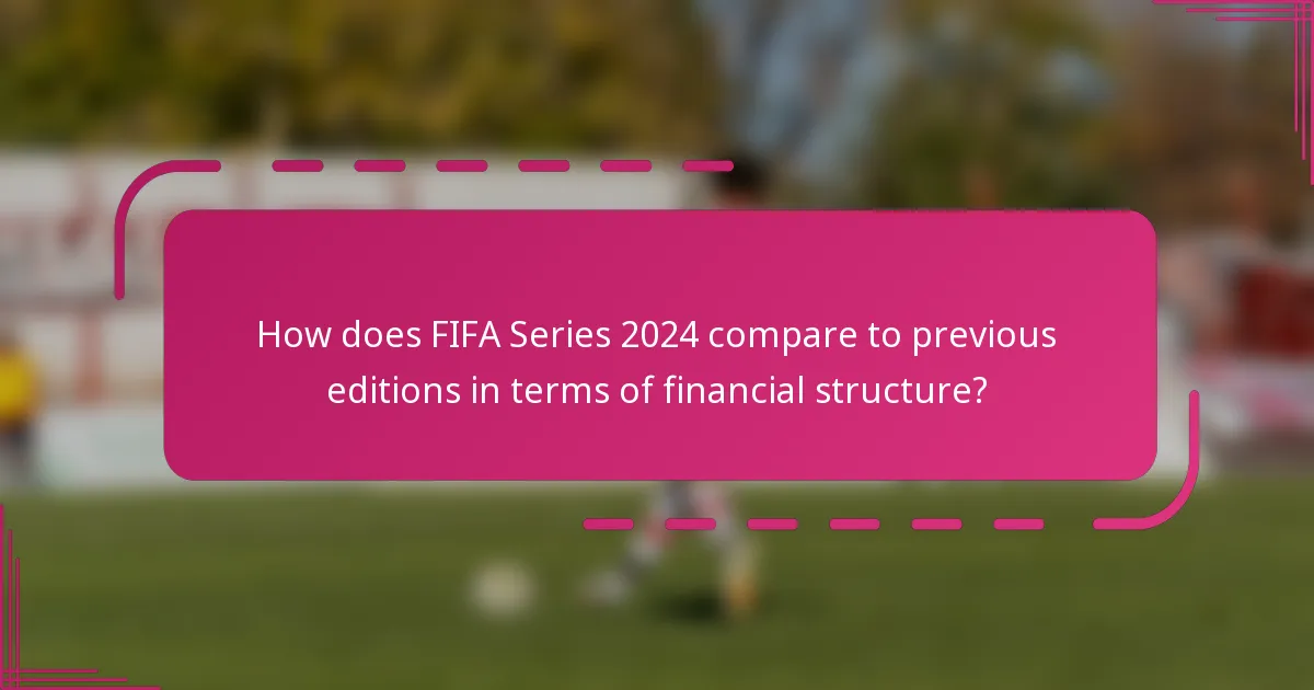 How does FIFA Series 2024 compare to previous editions in terms of financial structure?