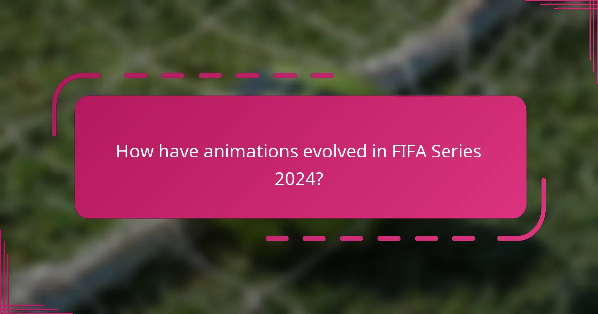 How have animations evolved in FIFA Series 2024?