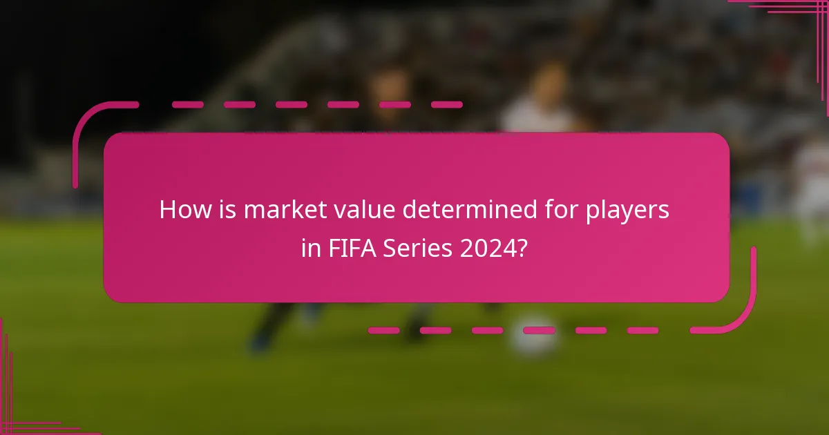 How is market value determined for players in FIFA Series 2024?