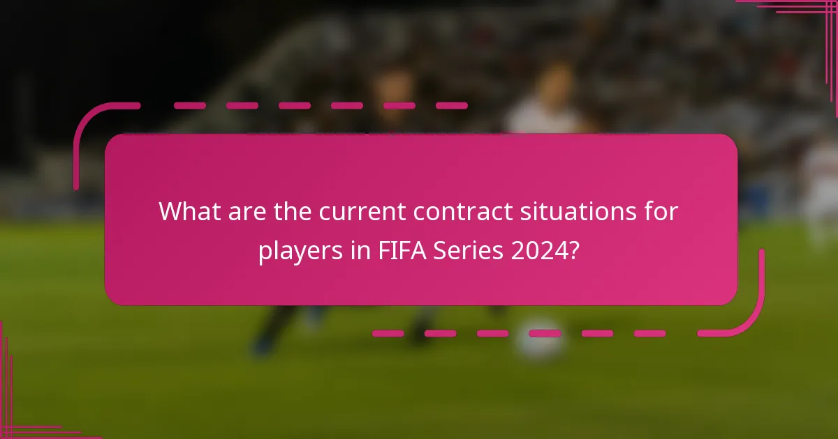 What are the current contract situations for players in FIFA Series 2024?