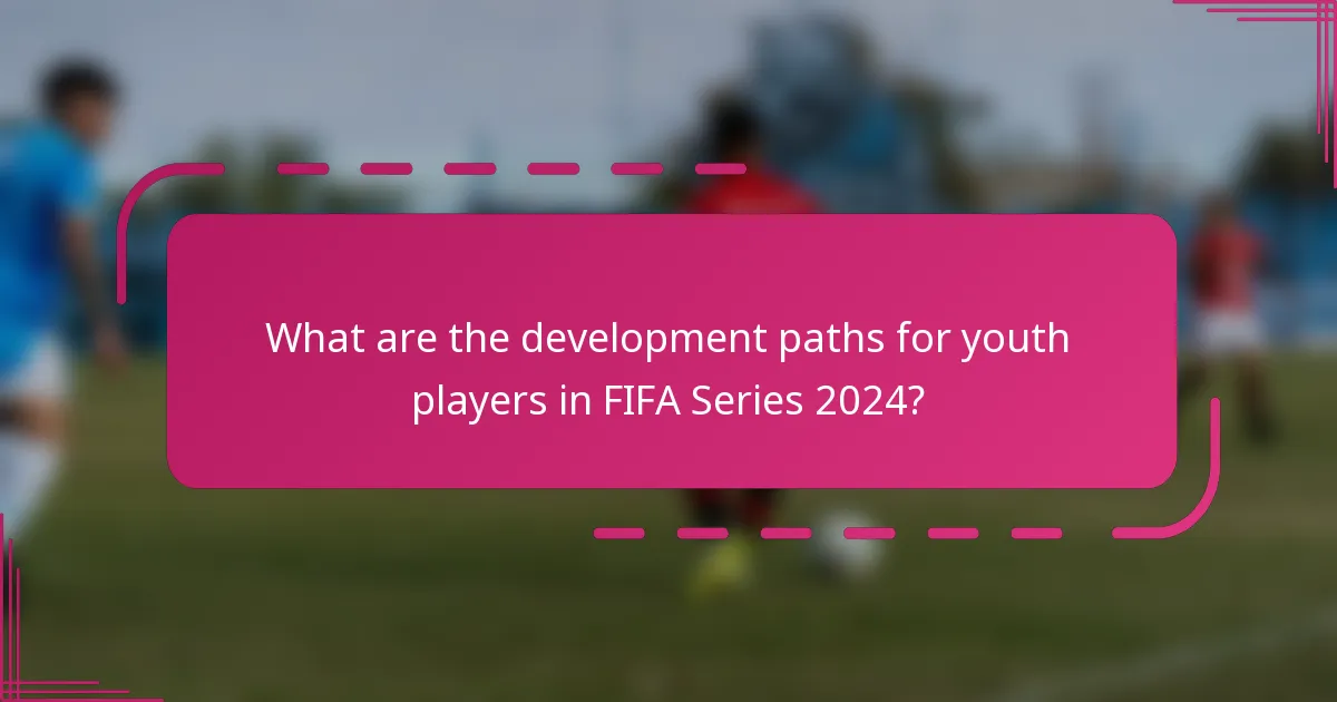 What are the development paths for youth players in FIFA Series 2024?