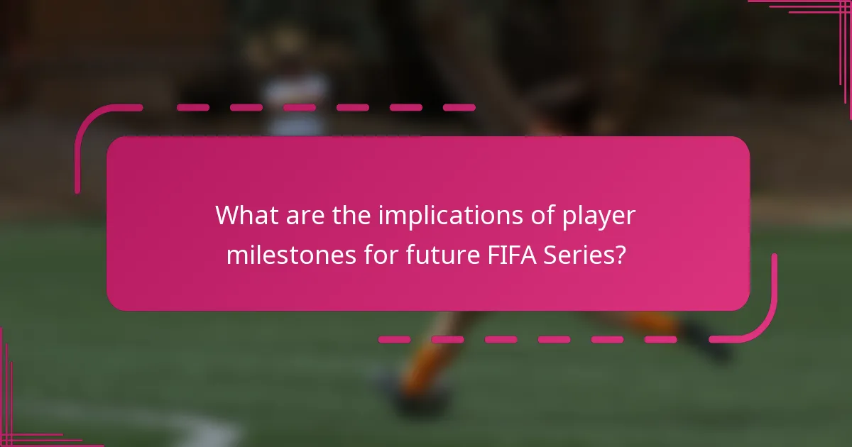What are the implications of player milestones for future FIFA Series?