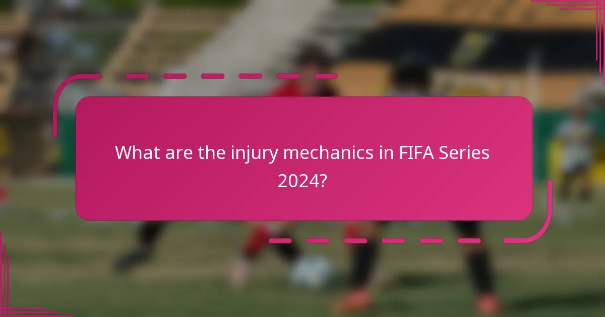 What are the injury mechanics in FIFA Series 2024?
