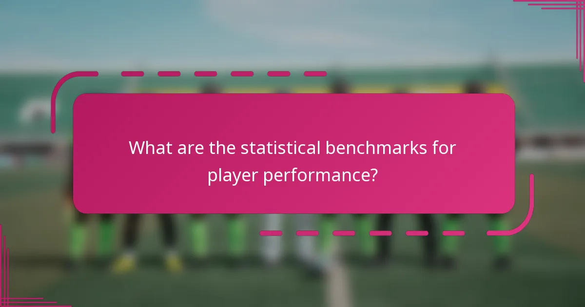 What are the statistical benchmarks for player performance?