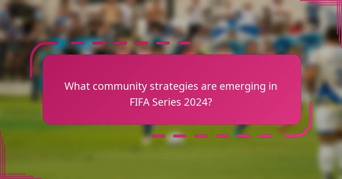 What community strategies are emerging in FIFA Series 2024?