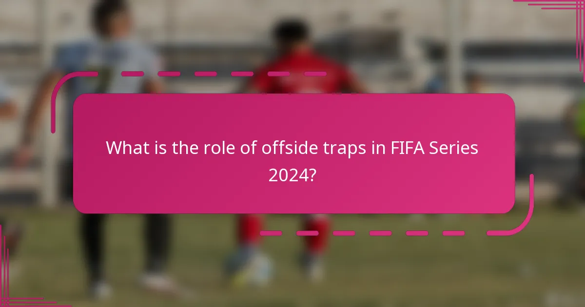 What is the role of offside traps in FIFA Series 2024?