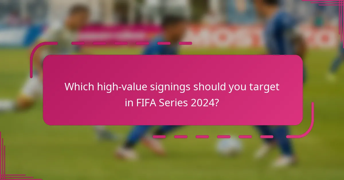 Which high-value signings should you target in FIFA Series 2024?