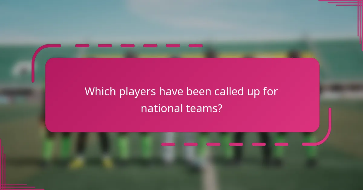 Which players have been called up for national teams?